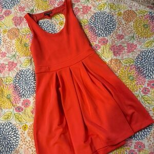 Express Coral Open Heart Back Fit & Flare Dress, Size 8